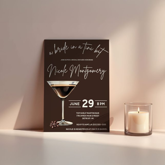 Invitation Espresso Martini mariée dans une Fête des mariées  (Créateur téléchargé)