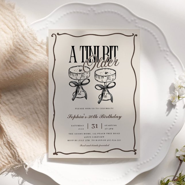 Invitation Espresso Martini Un Tini Un Peu Plus Anniversaire (Créateur téléchargé)