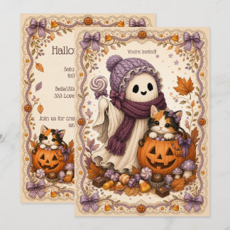 Invitation Esprits brodés Cute Ghost Community Halloween
