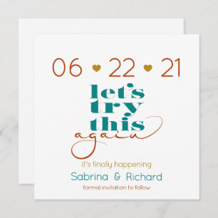 Invitation Essayer de nouveau Bold Turquoise Rust Gold Enregi