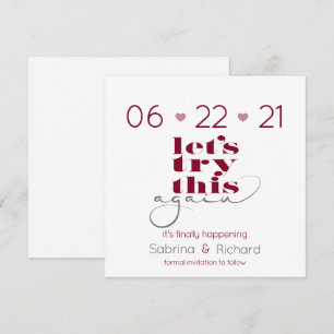 Invitation Essayer de nouveau rose Merlot gris Enregistrer la