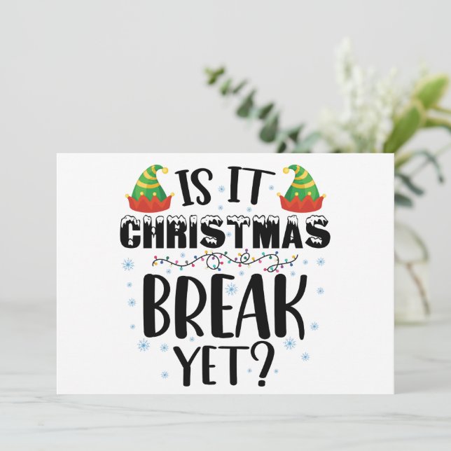 Invitation Est-ce déjà les vacances de Noël Drôle Professeur  (Debout devant)