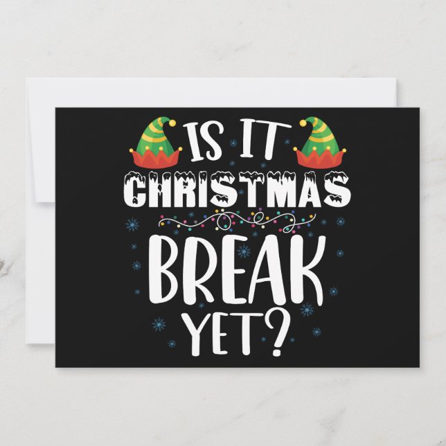 Invitation Est-ce déjà les vacances de Noël Drôle Professeur  (Devant)