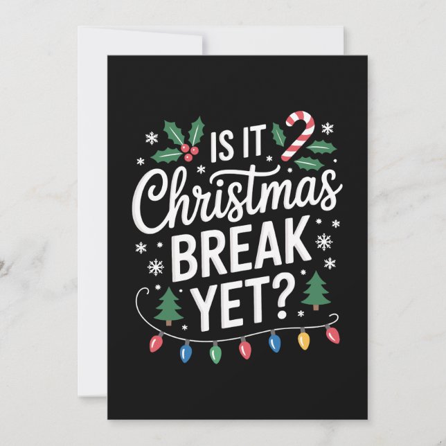 Invitation Est-ce que c'est déjà les vacances de Noël, arbre  (Devant)