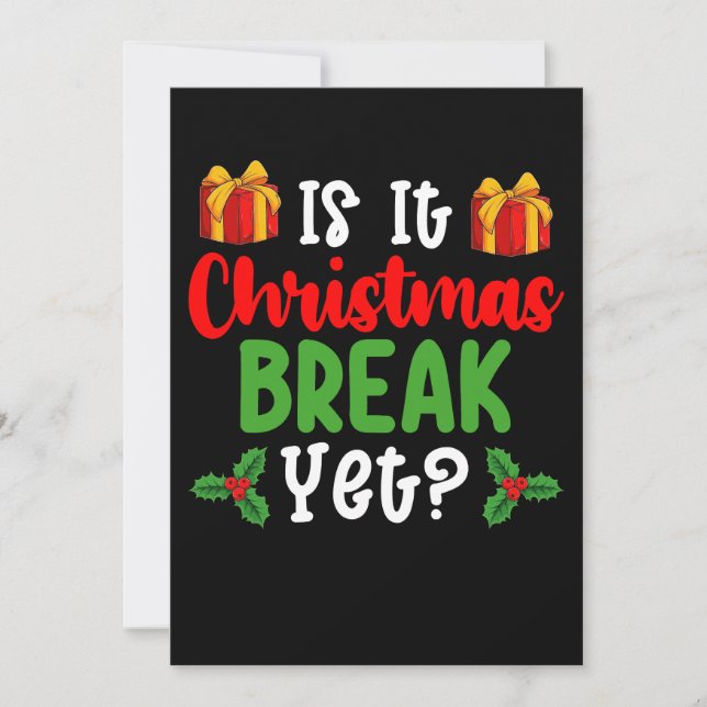 Invitation Est-Ce Que C'Est Pause Noël Mais Fêtes Drôle (Devant)
