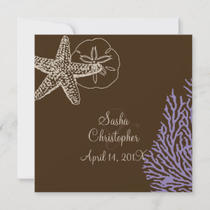 Invitation Estarfish/corail violet de PixDezines