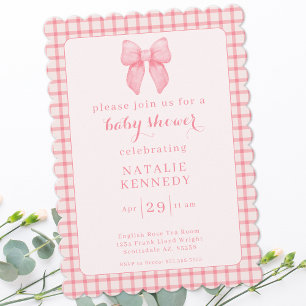 Invitation esthétique coquette prépa rose nœud mignonne petit
