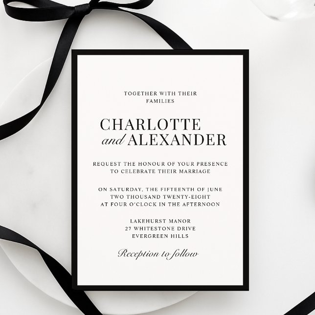 Invitation esthétique de l'ancien argent, blanc cassé, cadre  (Créateur téléchargé)