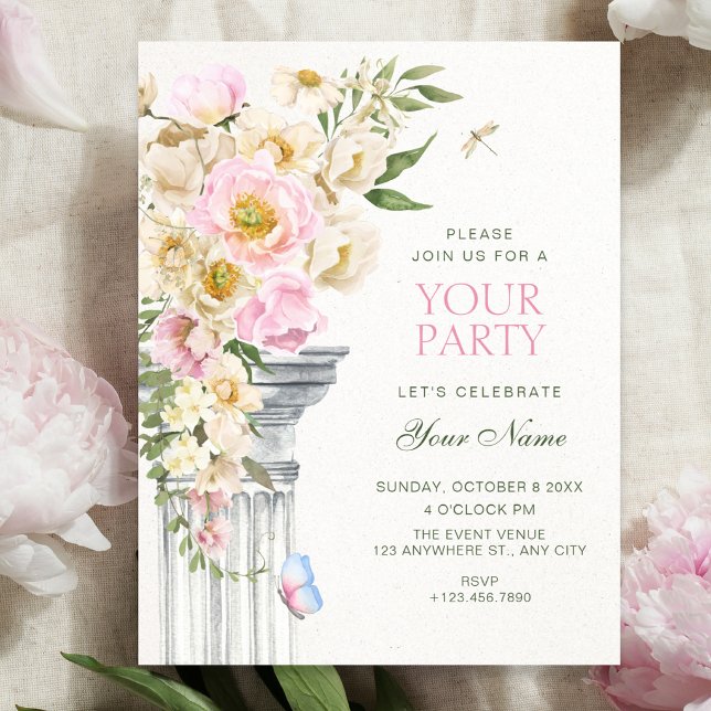 Invitation esthétique élégante florale  (Créateur téléchargé)