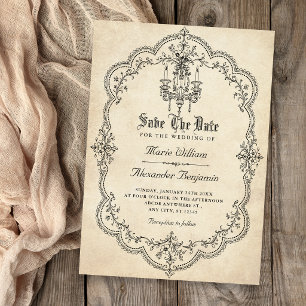 Invitation esthétique mariage vintage