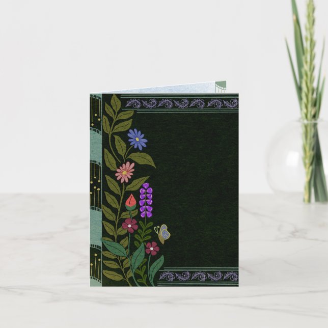 Invitation Esthétique sombre Élégant Botanique floral vintage (Devant)