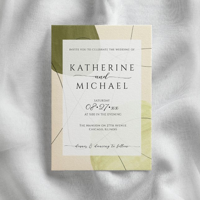 Invitation Esthétique vert olive | MARIAGE (Créateur téléchargé)