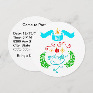 Invitation Et à tous une bonne nuit Typographie de Noël