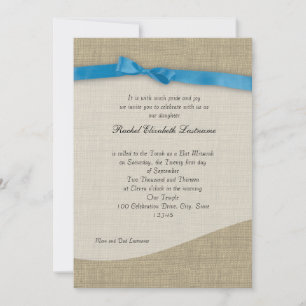 Invitation et Bat mitzvah Burlap