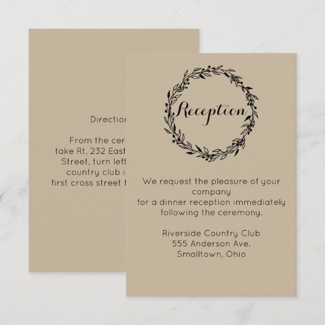 Invitation et direction de réception modèle de mar (Devant / Derrière)