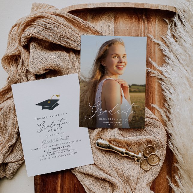 invitation et faire-part de script blanc (Créateur téléchargé)