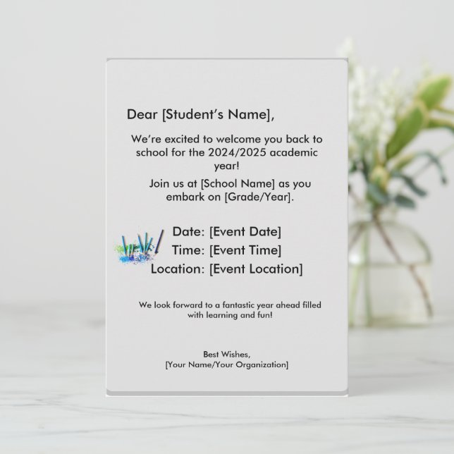 Invitation et papeterie (Debout devant)