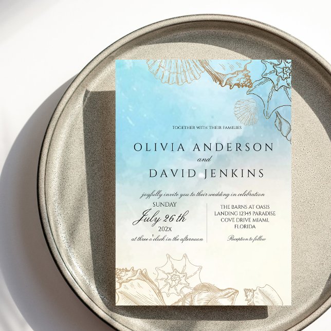 Invitation Etanche méditerranéenne Mariage élégant (Créateur téléchargé)