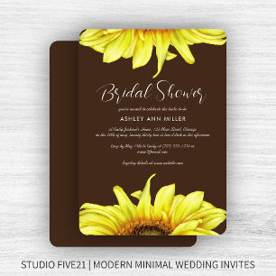 Invitation Etanchéité Tournesol Wedding shower Brown