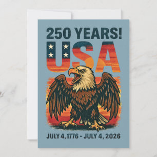 Invitation États-Unis 250 Ans – Aigle chauve patriotique 4 ju