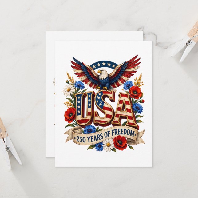 Invitation États-Unis 250 ans de liberté (Devant/Arrière en situation)