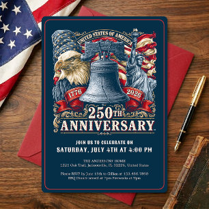 Invitation États-Unis 250 ans Semiquincentenaire de l'Amériqu