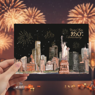 Invitation États-Unis 250e anniversaire NYC Orange Glow