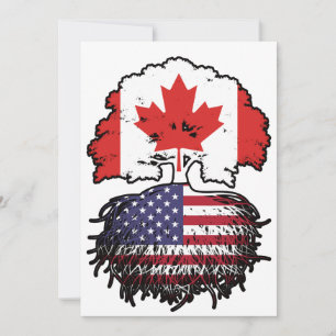 Invitation États-Unis Amérique Canada drapeau des racines de 