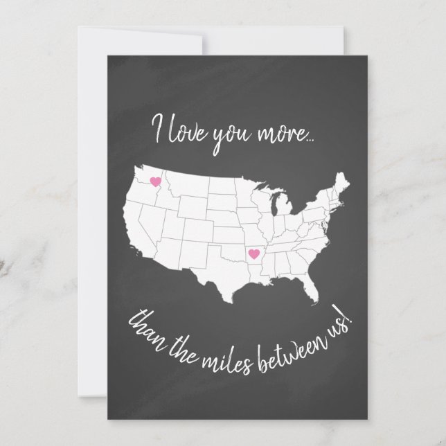 Invitation États-Unis je t'aime plus que les miles entre nous (Devant)