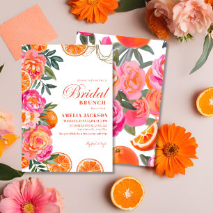 Invitation Été Agrumes Coloré floral Brunch nuptial
