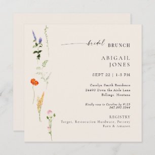 Invitation Été Aquarelle Florale Bridal Brunch