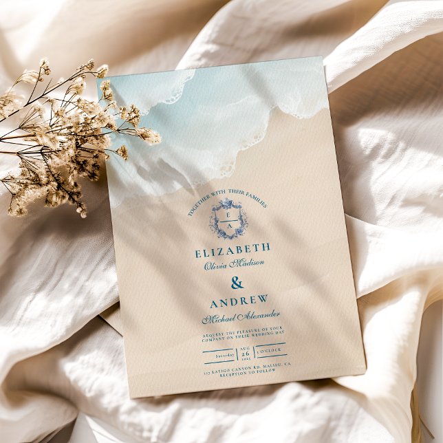 Invitation Eté Blue Ocean Beach Mariage (Créateur téléchargé)