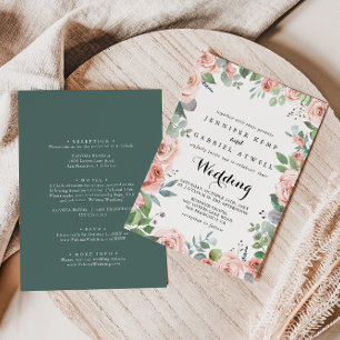Invitation Été Breeze Floral avant et arrière Mariage