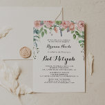 Invitation Été Breeze Floral Calligraphie Bat mitzvah<br><div class="desc">Cet été brise bat mitzvah de calligraphie florale invitation est parfait pour un bat mitzvah rustique. Le design est composé de fleurs roses couleur  rose,  rousse et violette peintes à la main avec un feuillage vert.</div>