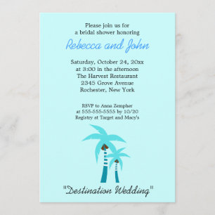 Invitation Eté Breeze Palm Tree 5x7 Fête des mariées Invitati