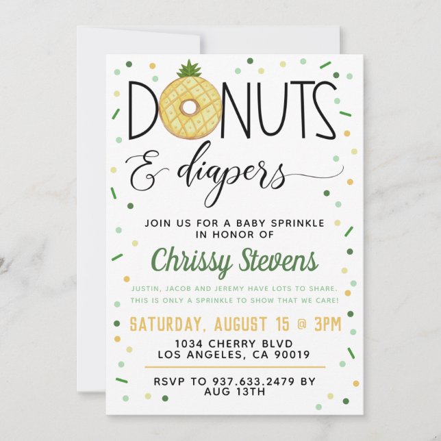 Invitation Été Donut Baby Sprinkw Shower (Devant)