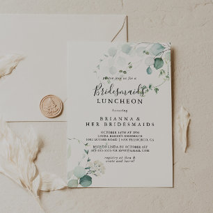 Invitation Été Eucalyptus Bridesmaids Luncheon Douche