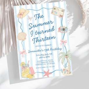 Invitation Été fantaisiste pour mes treize ans 13e anniversai