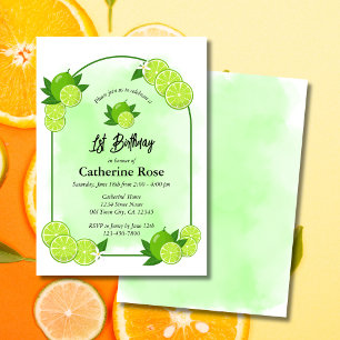 Invitation Été Green Lime Citrus Premier anniversaire