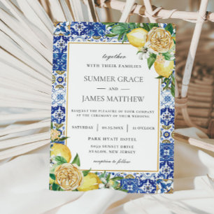 Invitation Été Lemon Floral Verdure Destination Mariage