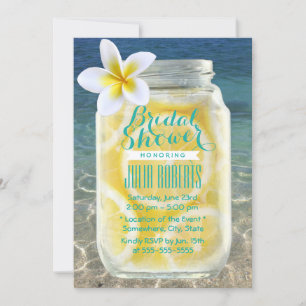 Invitation Été Lemonade Mason Jar Beach Fête des mariées