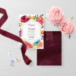 Invitation Été lumineux élégant violet Mariage à fleurs<br><div class="desc">Typographie élégante avec éléments floraux dessinés à la main dans des couleurs estivales vives. Modèle personnalisé pour votre date et vos informations personnelles. Différentes combinaisons de couleurs et des designs de texte sont disponibles. Du classique chic au moderne simple,  s'il vous plaît voir la collection dans ma Boutique.</div>