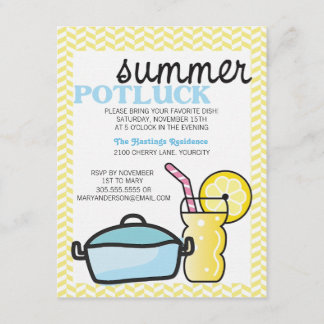 Invitation Été lumineux Potluck