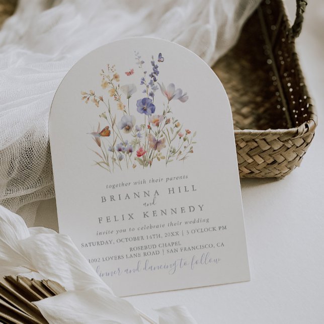 Invitation Été Multicolor Fleur sauvage Mariage artistique (Créateur téléchargé)