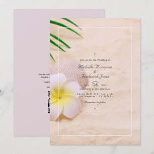Invitation Été Plage Code QR RSVP Mariage