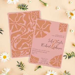 Invitation Été Retro Super coloré Fleur marguerite Hippie