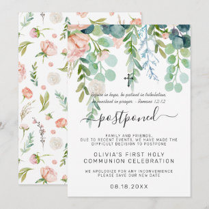 Invitation Été rougissant   Annonce de communion reportée