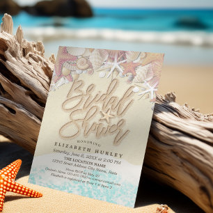 Invitation Eté Sandy Beach Fête des mariées de mariage Starfi