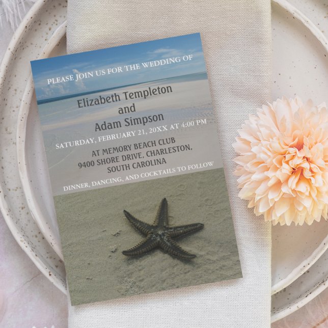 Invitation Été Starfish Beach Destination Mariage (Créateur téléchargé)