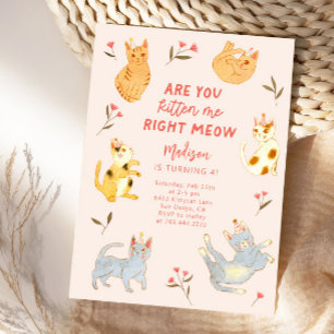 Invitation Êtes-Vous Kitten Me Chat Anniversaire